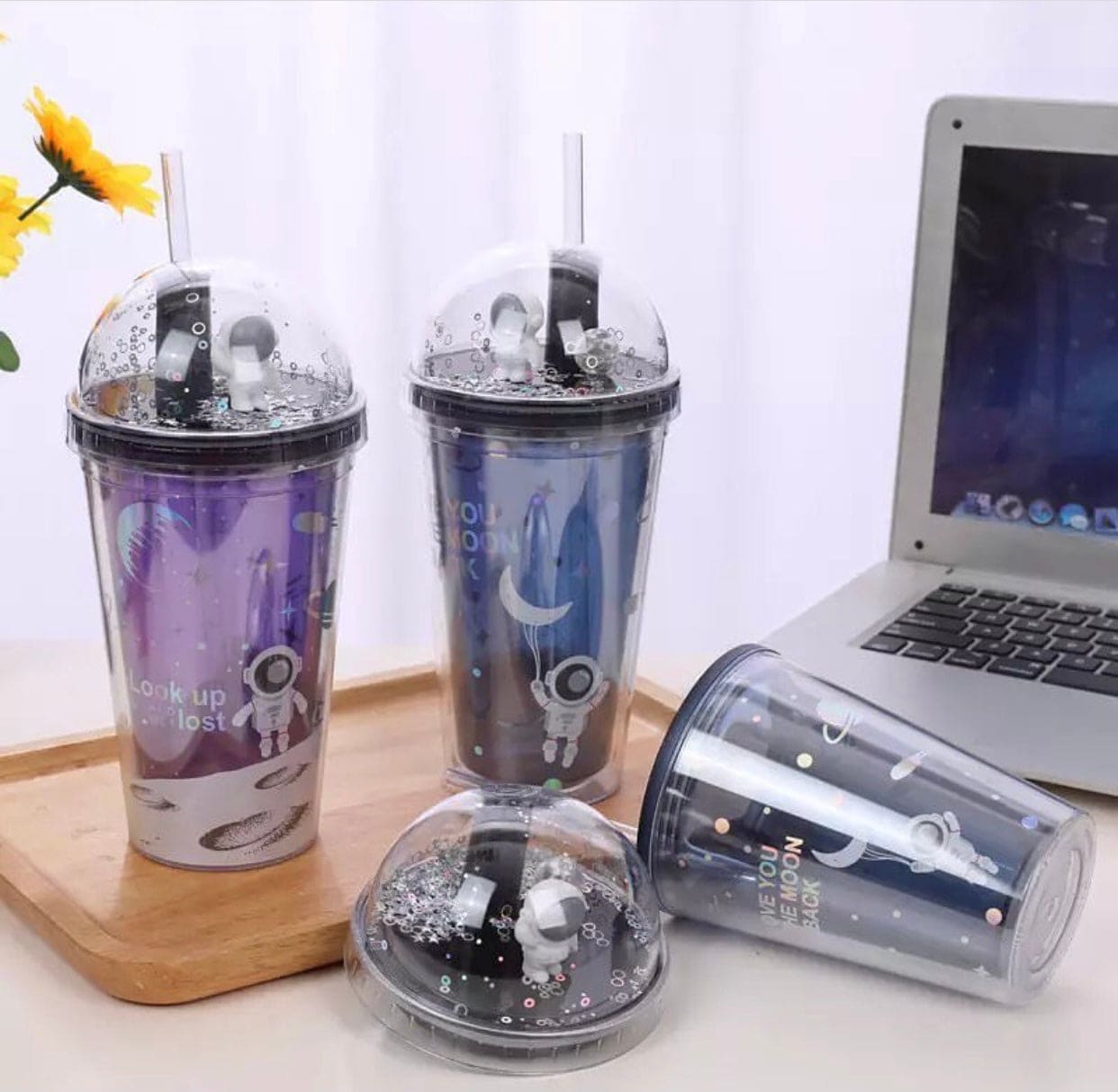 450ml Unisex Double Layer Creative Space Wandering Theme Heat Insulated Straw Cup, Summer Straw Ice Cup, Large Capacity Plastic Water Bottle 450ml Unisex Double Layer Creative Space Wandering Theme Heat Insulated Straw Cup, Summer Straw Ice Cup, Large Capacity Plastic Water Bottle